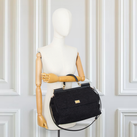 Dolce & Gabbana Large Sicily Spitze schwarz
