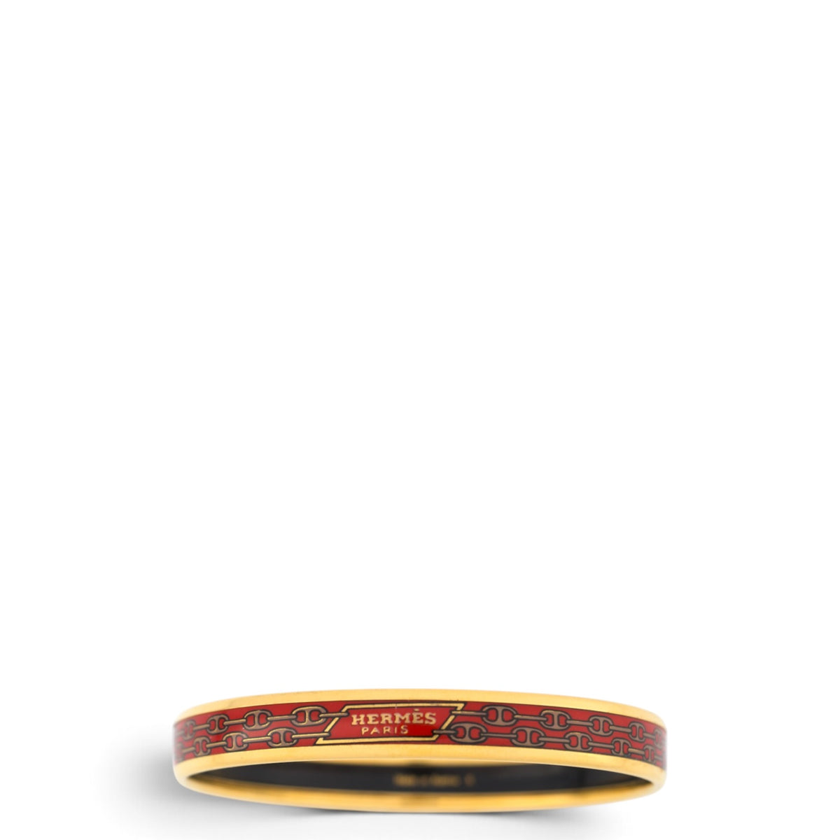 Hermès Emailarmband schmal rot/gold