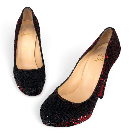 Christian Louboutin Pumps Pailletten rot Gr. 40.5