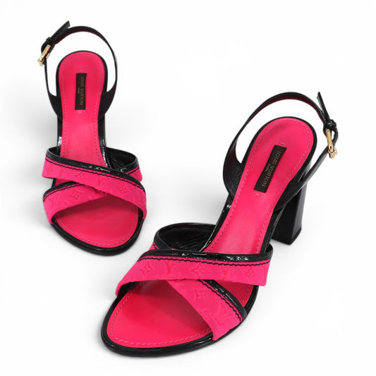 Louis Vuitton Sandalen schwarz/pink Gr. 39
