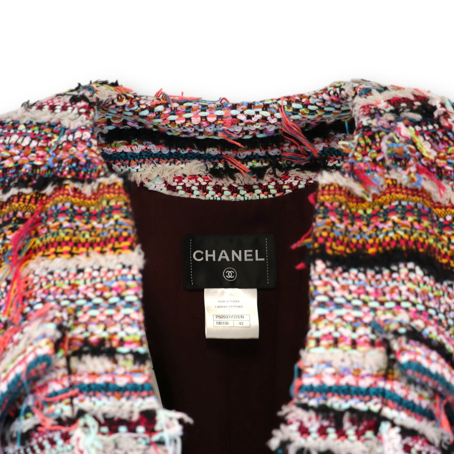 Chanel Tweed Jacke multicolor Gr. 40