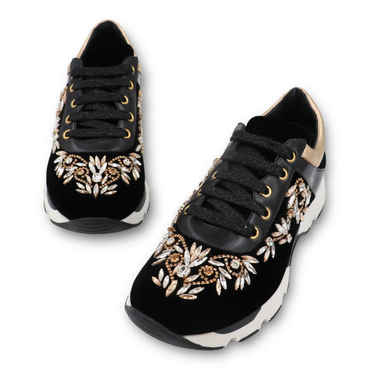 René Caovilla Sneaker Samt schwarz Gr. 37