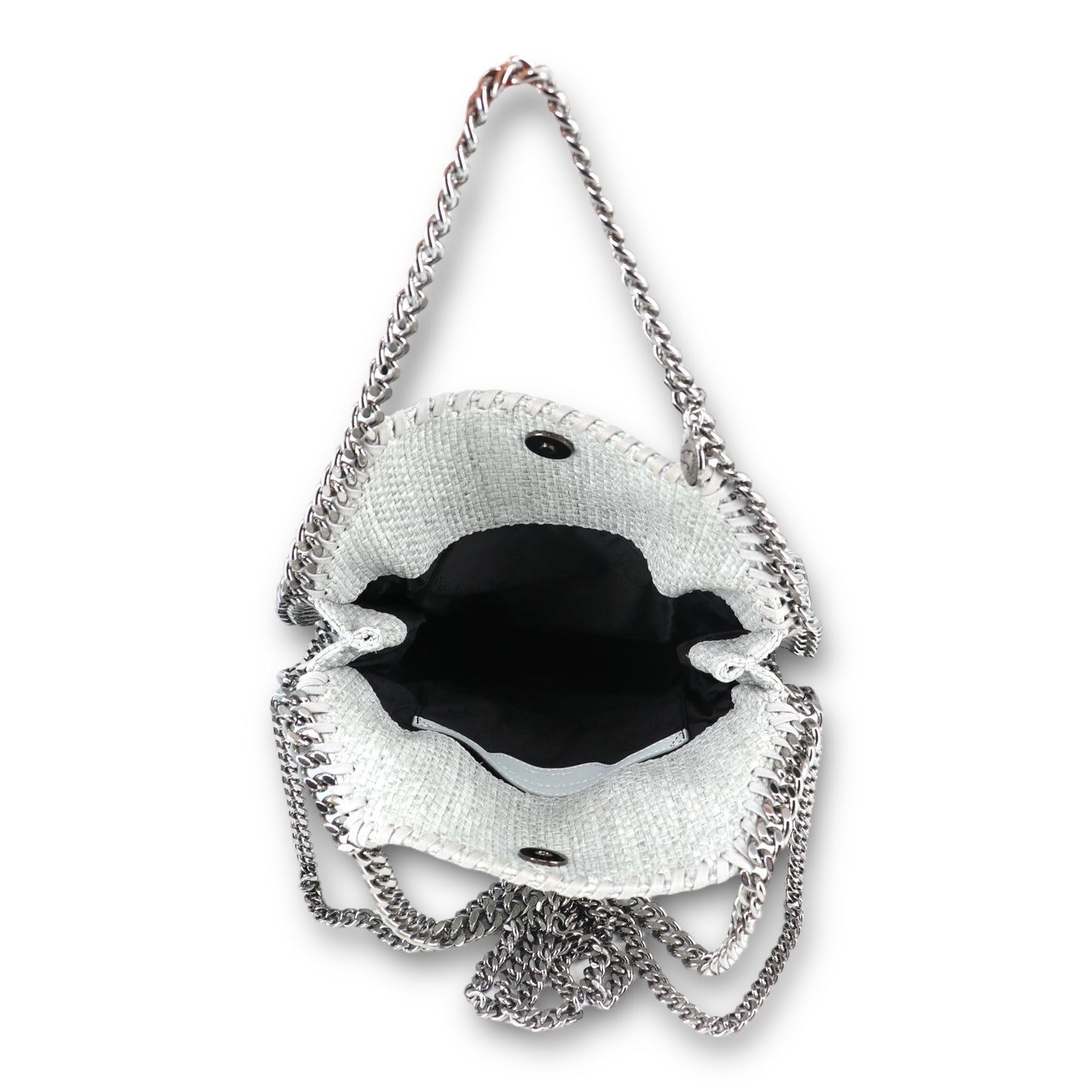 Stella McCartney Falabella Woven Raffia grau