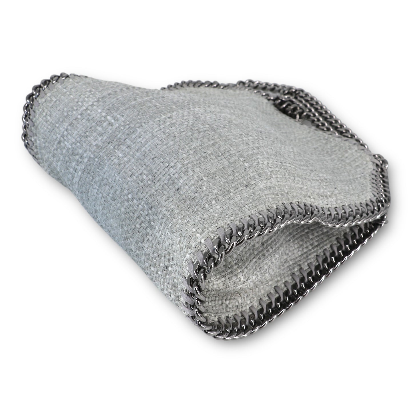 Stella McCartney Falabella Woven Raffia grau