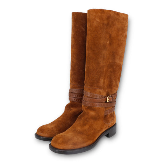 Louis Vuitton Crossroads Stiefel Wildleder cognac Gr. 37