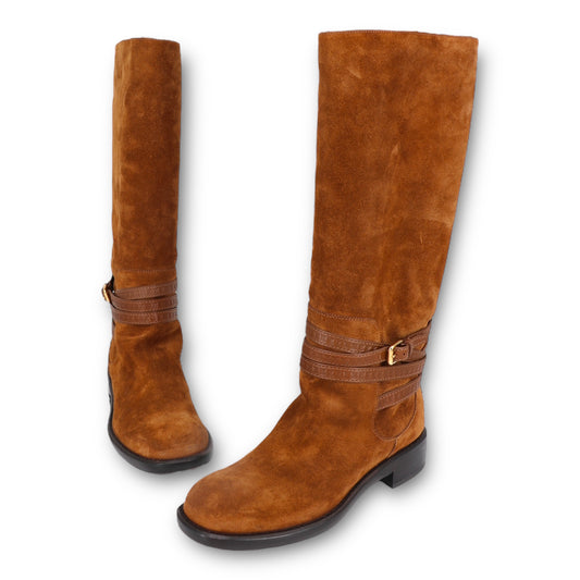 Louis Vuitton Crossroads Stiefel Wildleder cognac Gr. 37