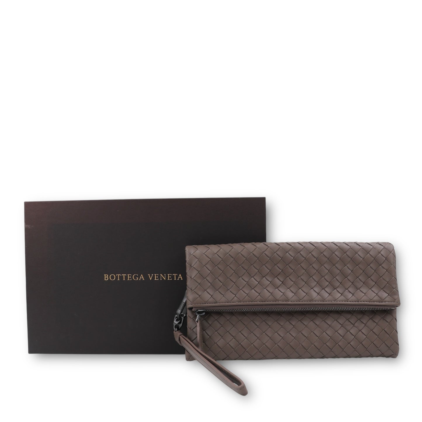 Bottega Veneta Clutch Intrecciato taupe