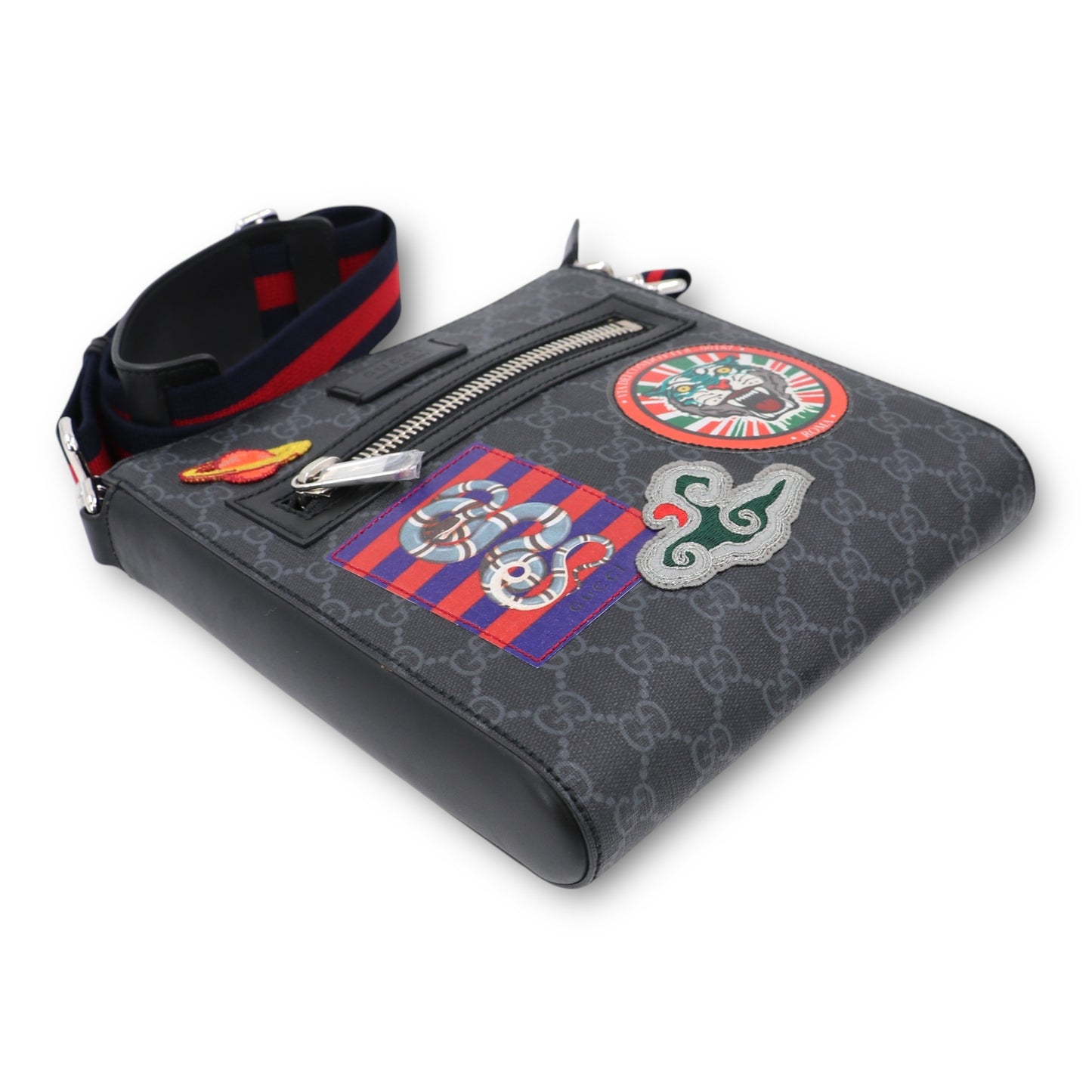 Gucci Umhängetasche Night courier GG schwarz