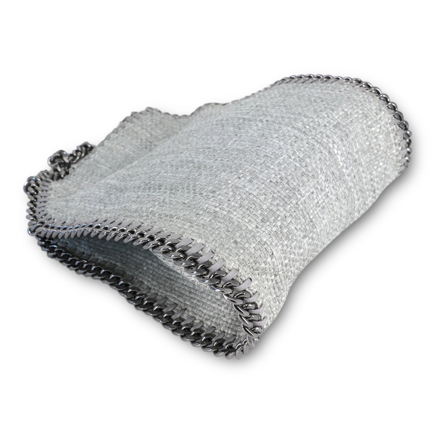 Stella McCartney Falabella Woven Raffia grau