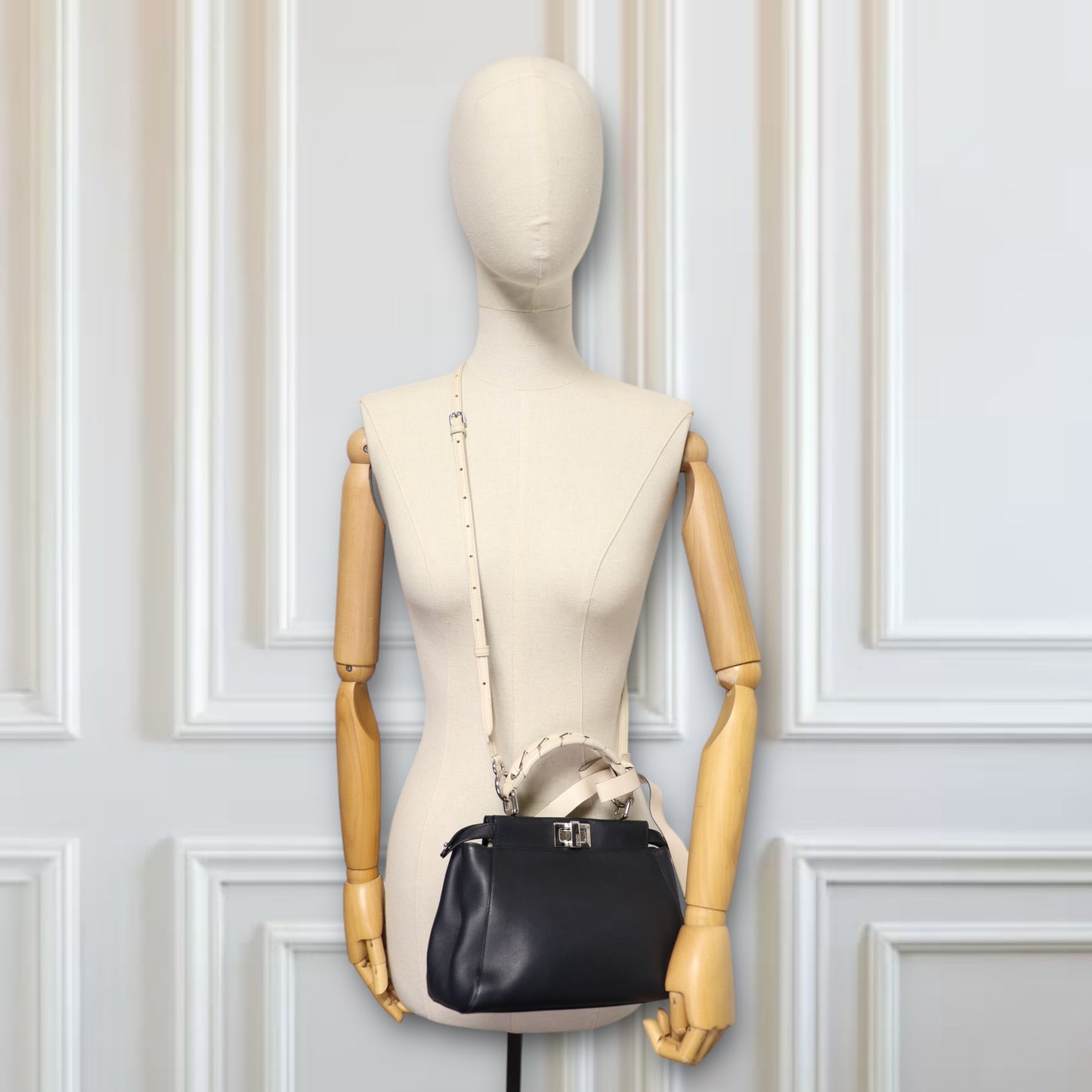 Fendi Mini Peekaboo bow marine