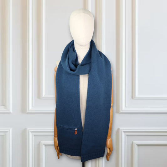 Hermès Schal Kaschmir blau