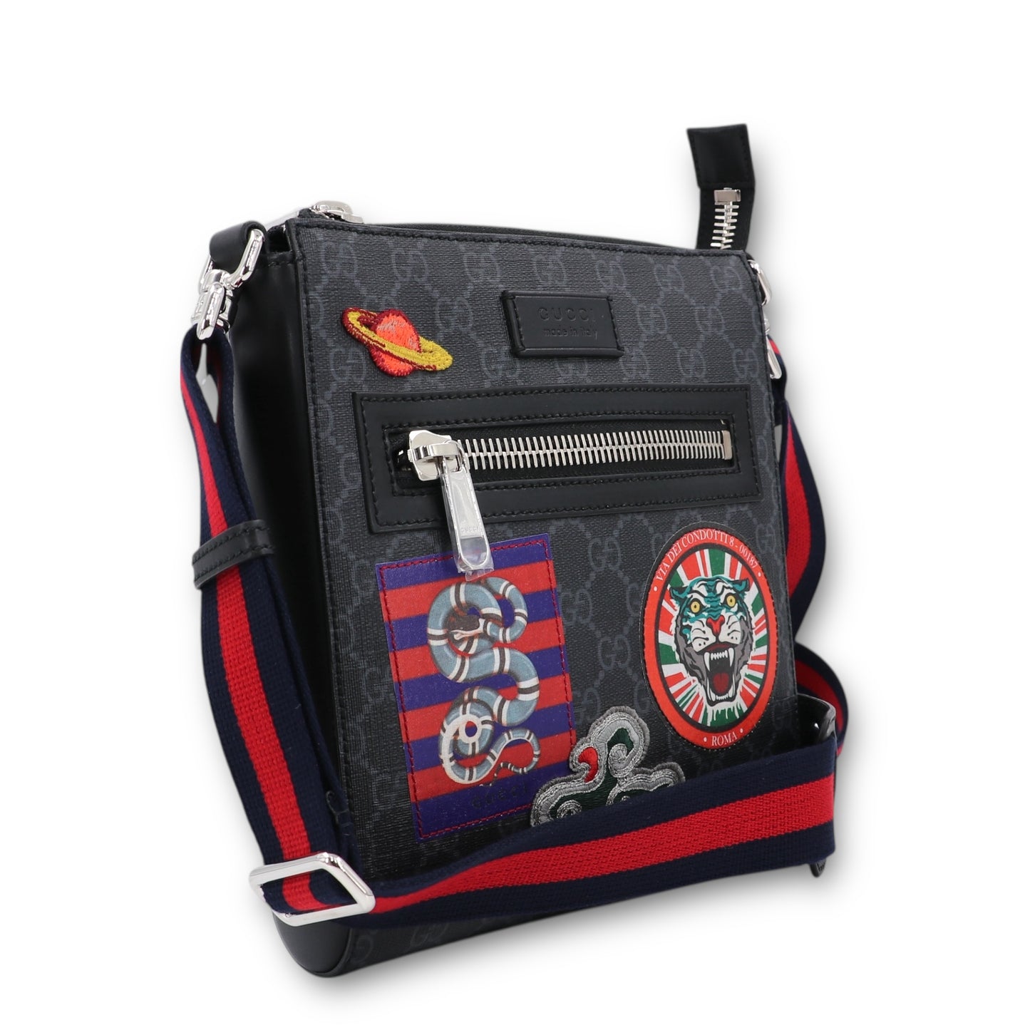 Gucci Umhängetasche Night courier GG schwarz