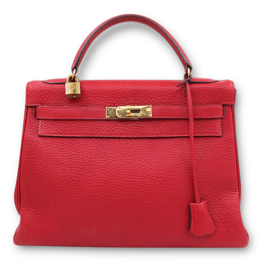 Hermès Kelly 32 Togo rouge vif GHW