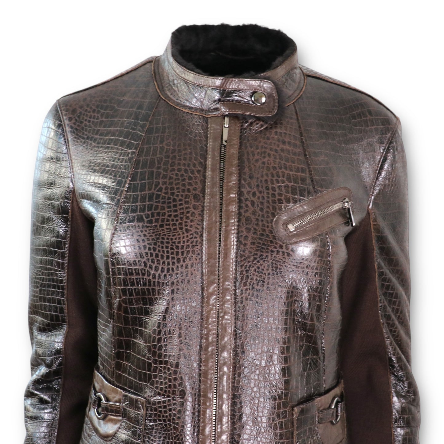 Emporio Armani Lammlederjacke braun Gr. 36