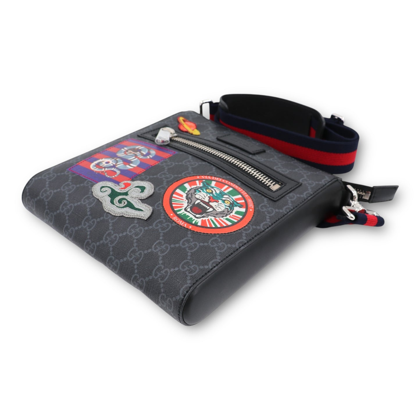 Gucci Umhängetasche Night courier GG schwarz