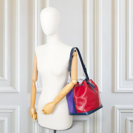 Louis Vuitton Petit Noé epi tricolor Fuchsia/Indigo/Figue