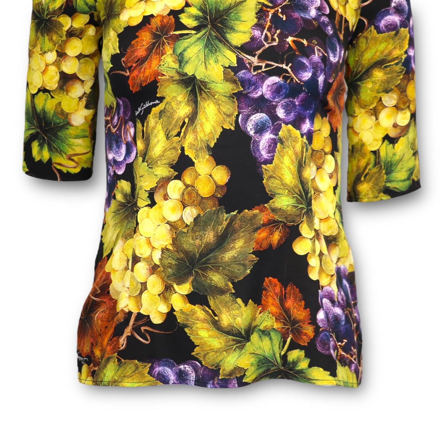 Dolce & Gabbana Kurzarm Seide m. Trauben Gr. 34