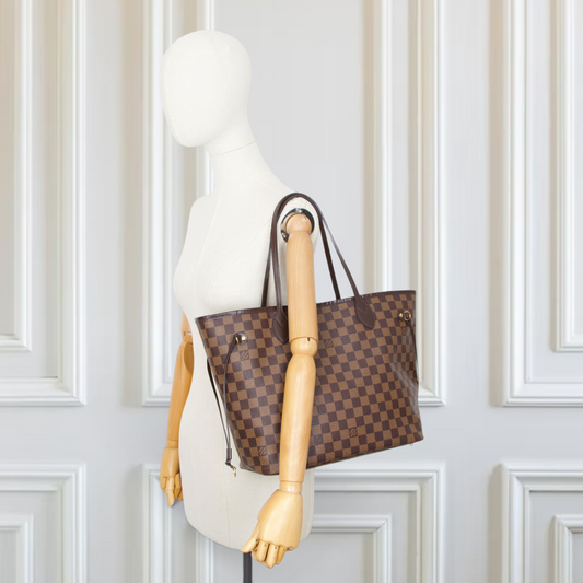 Louis Vuitton Neverfull MM + Pochette Damier ebène