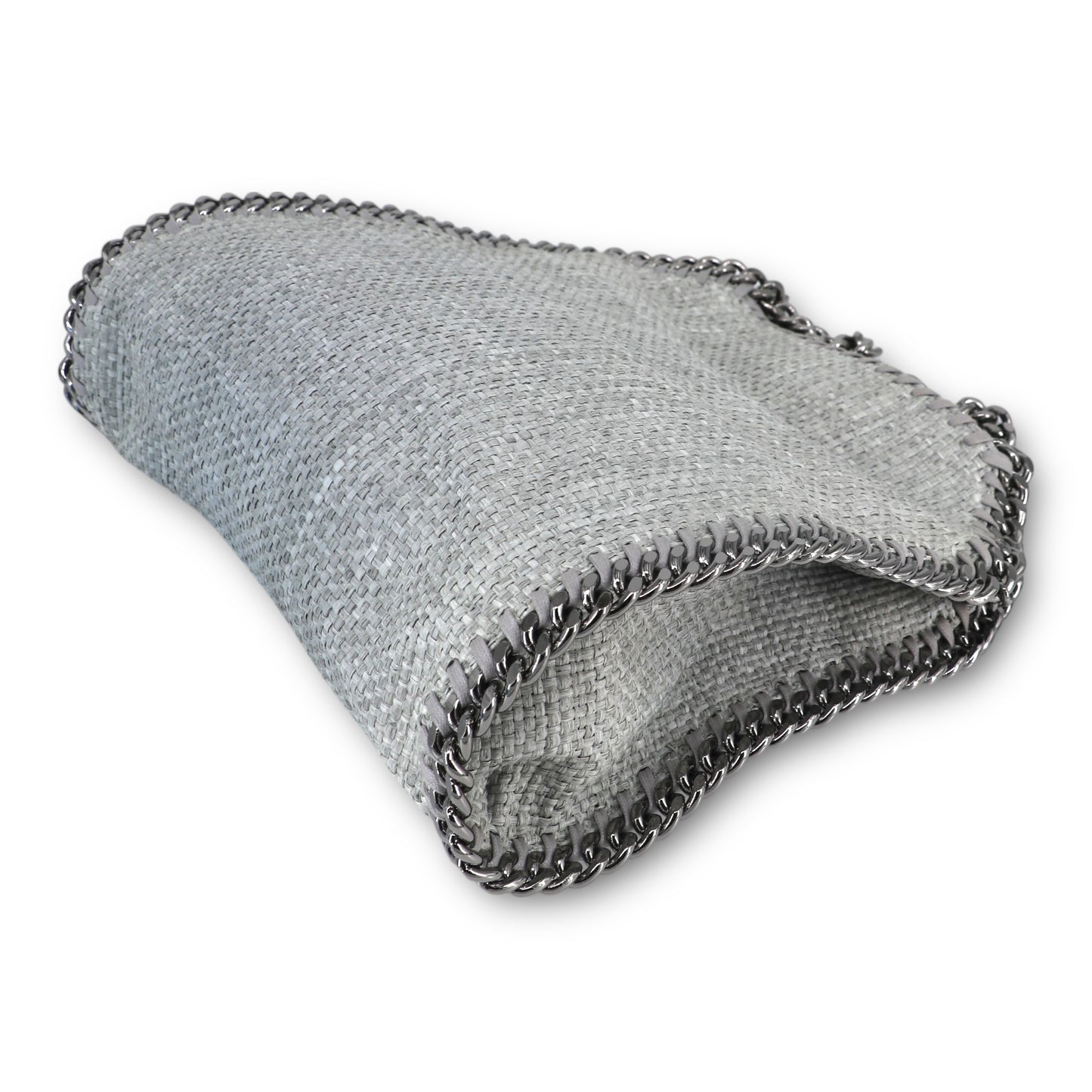 Stella McCartney Falabella Woven Raffia grau