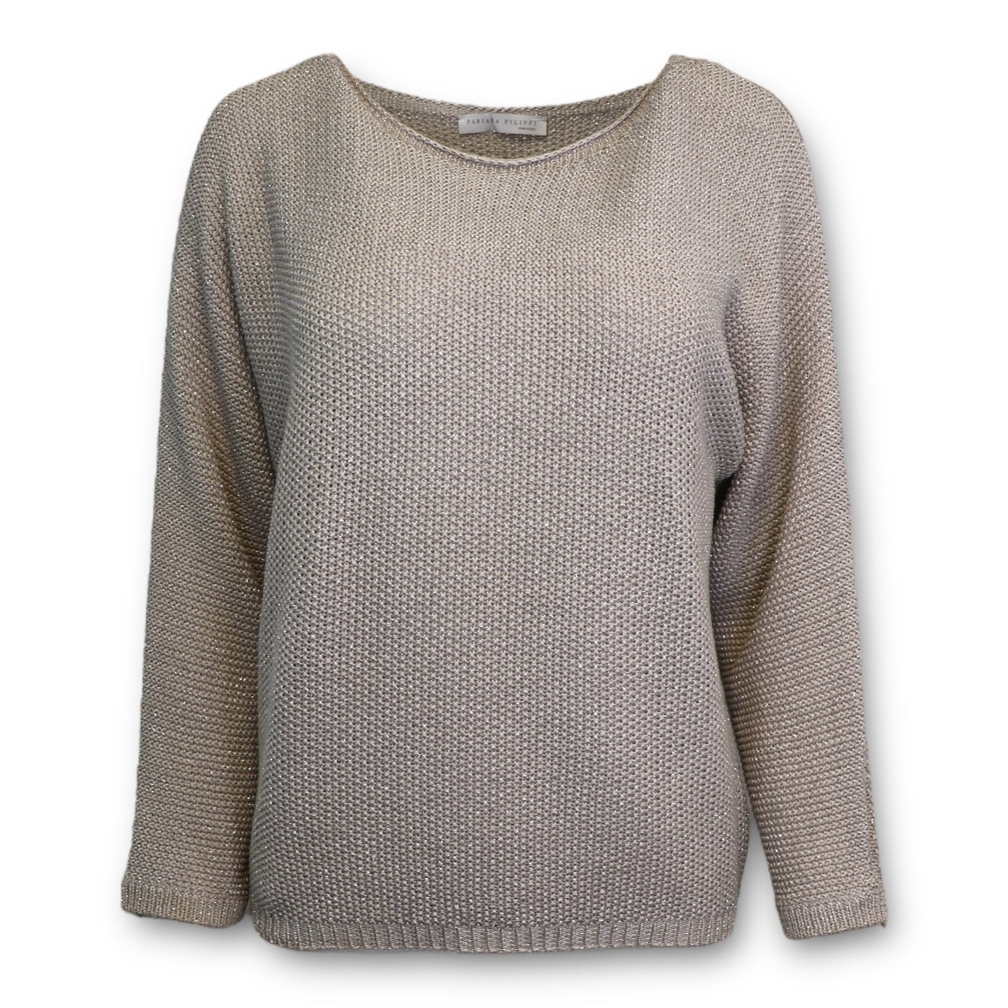 Fabiana Filippi Strickpullover taupe/silber Gr. M