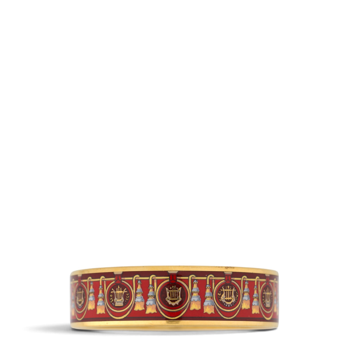 Hermès Emailarmband mittel rot/gold