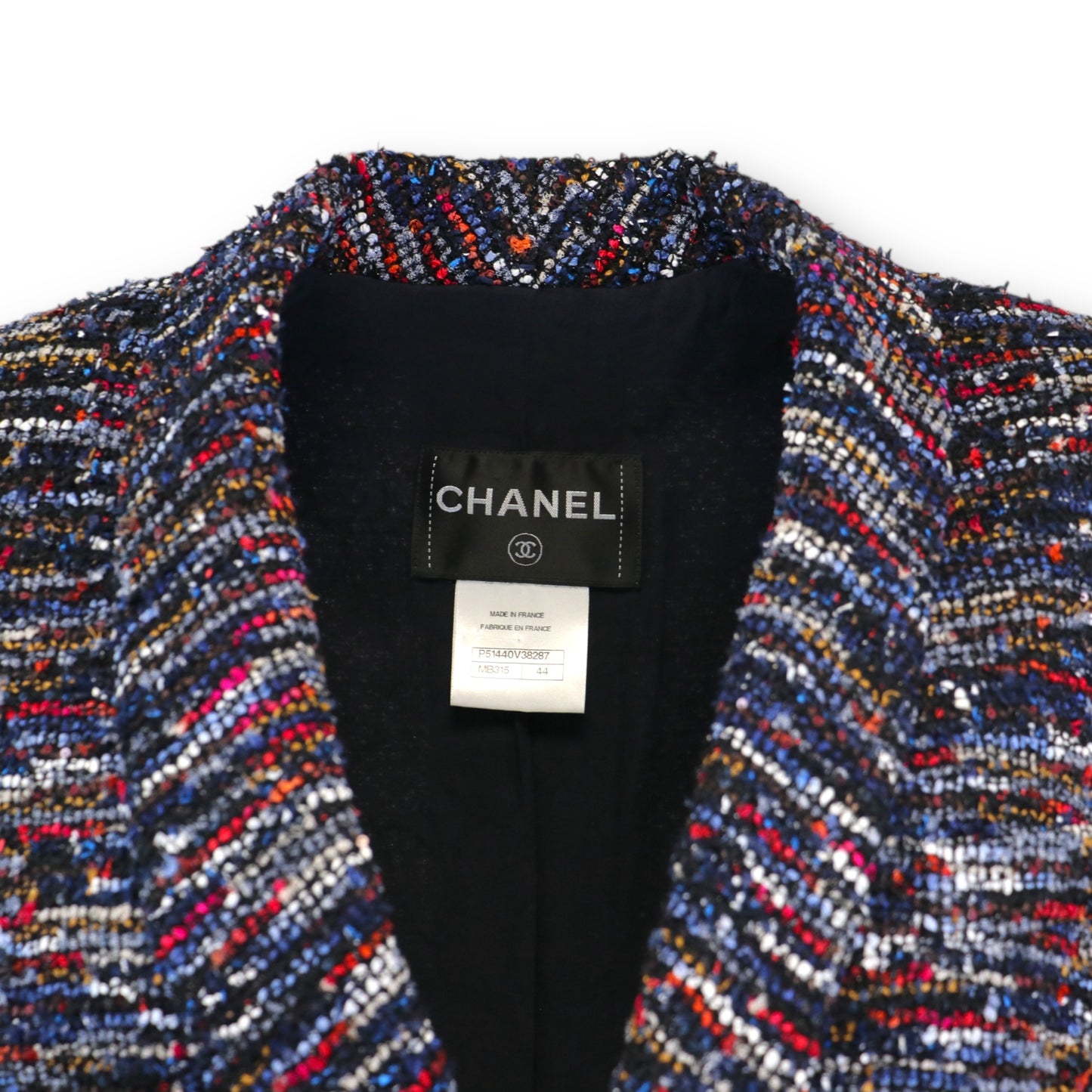 Chanel Jacke Tweed marine Gr. 42