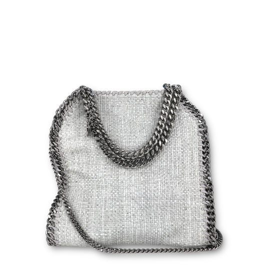 Stella McCartney Falabella Woven Raffia grau