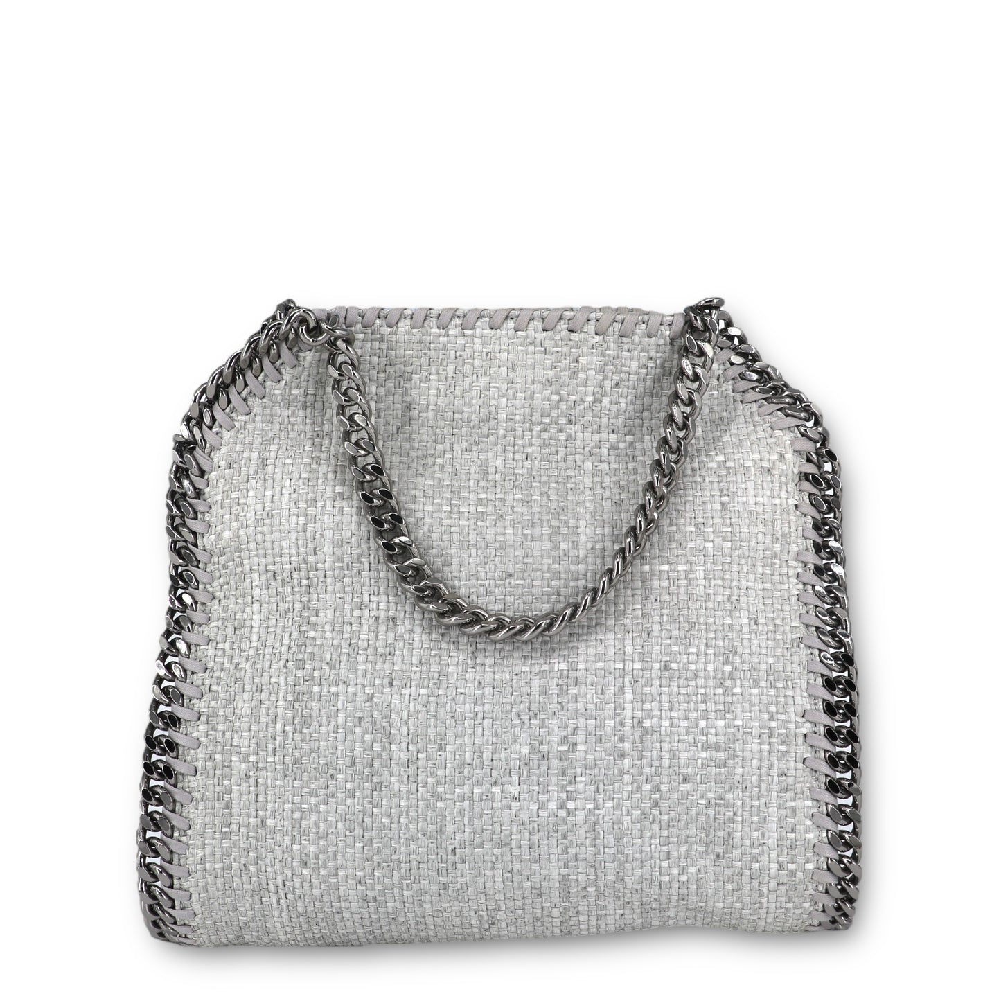 Stella McCartney Falabella Woven Raffia grau