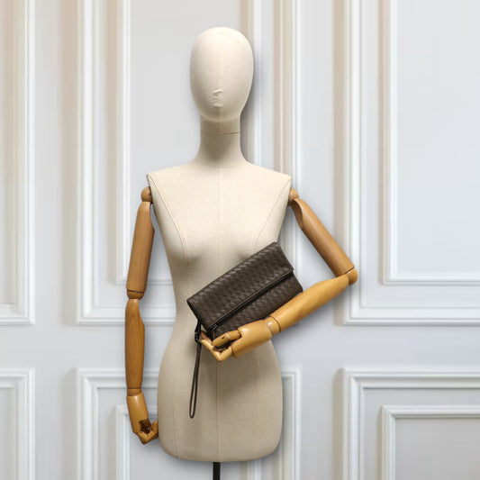 Bottega Veneta Clutch Intrecciato taupe
