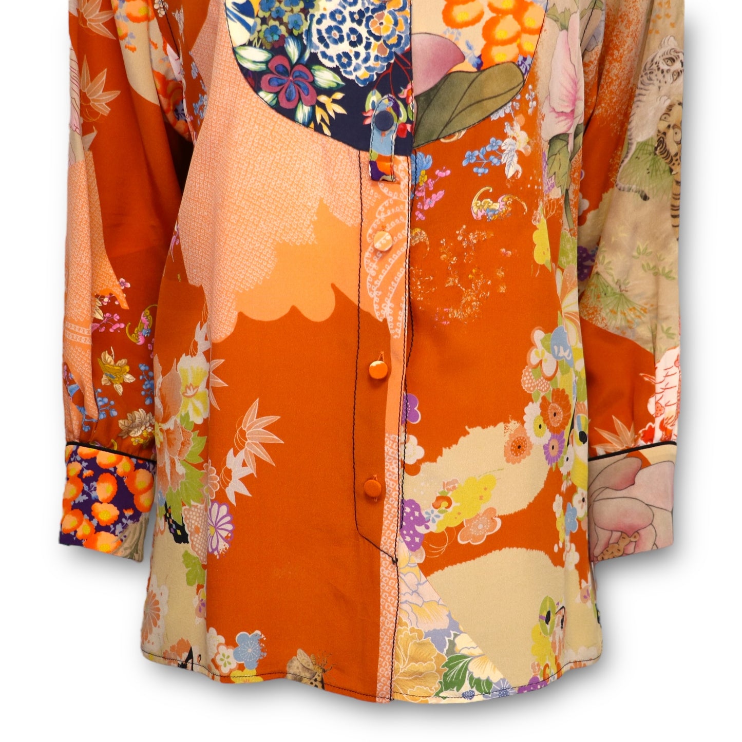 Gucci Seidenbluse bunt gemustert Gr. 36