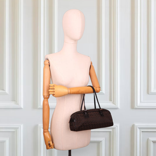 Fendi Zucchino Schultertasche braun