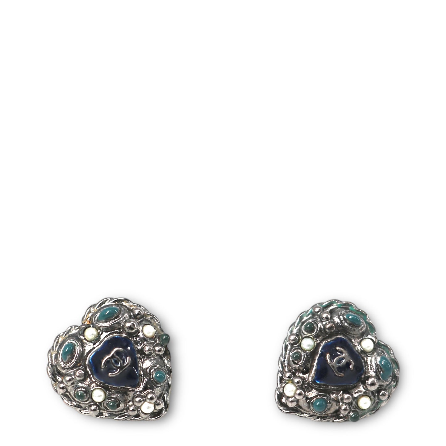 Chanel Ohrringe Herz ruthenium
