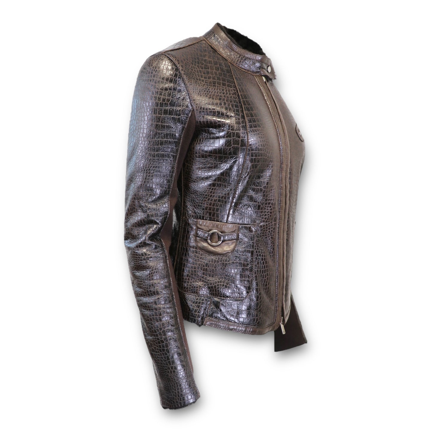 Emporio Armani Lammlederjacke braun Gr. 36