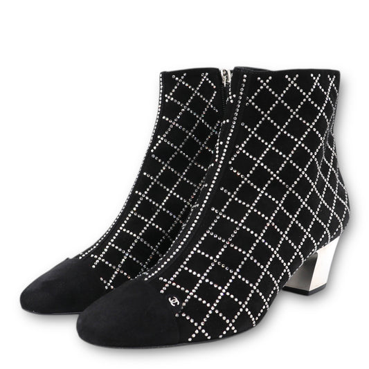 Chanel Stiefeletten schwarz mit Strass Gr. 37.5