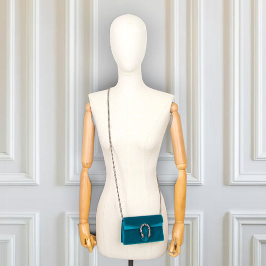 Gucci Dionysus super-mini Samt Türkis
