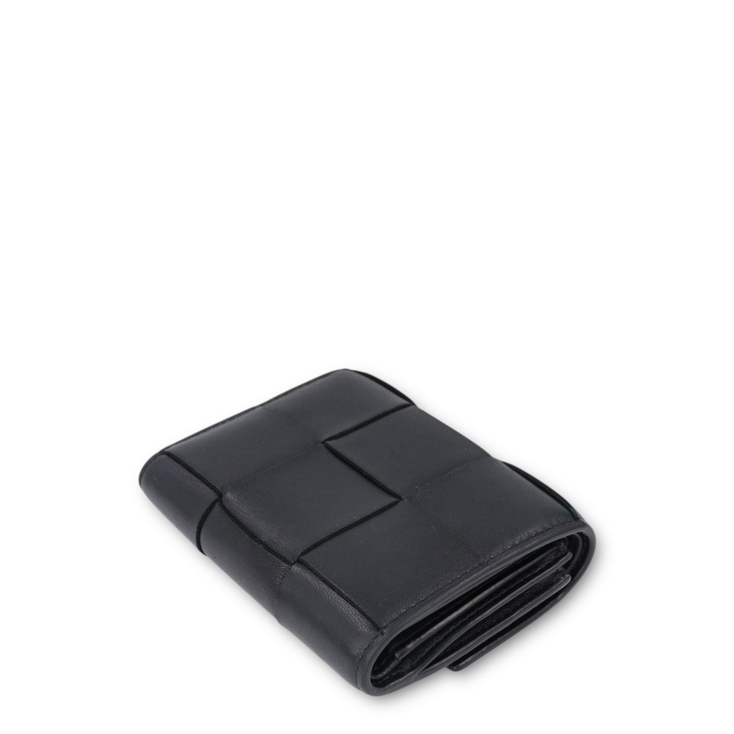 Bottega Veneta Cassette Tri-Fold Schwarz