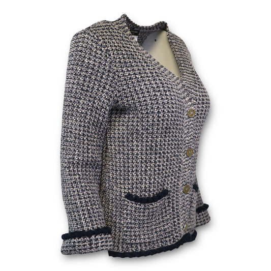 Chanel Cardigan weiss/marine Gr. 38