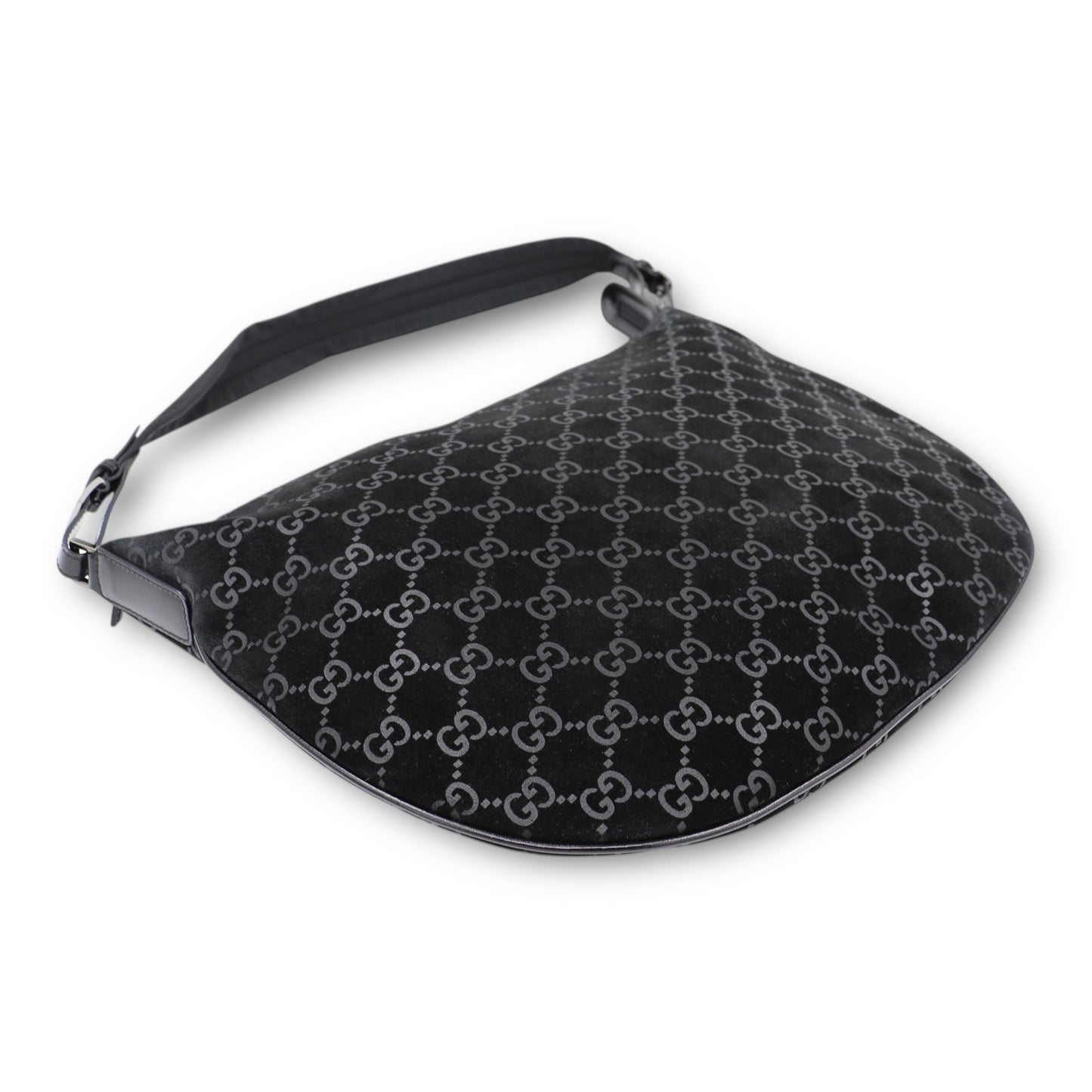 Gucci Schultertasche Wildleder schwarz