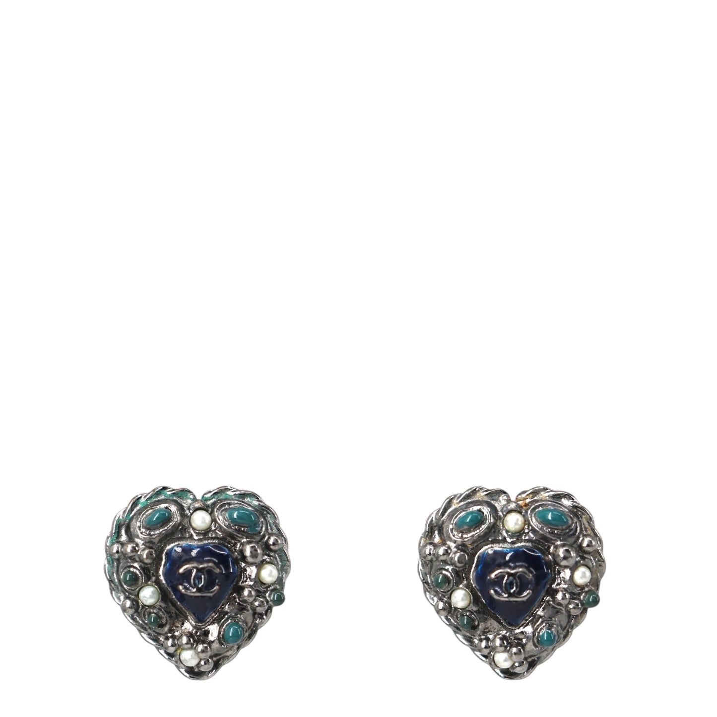 Chanel Ohrringe Herz ruthenium