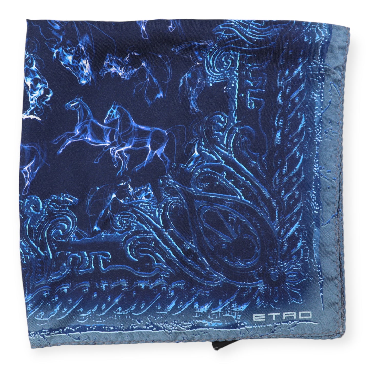 Etro Einstecktuch blau