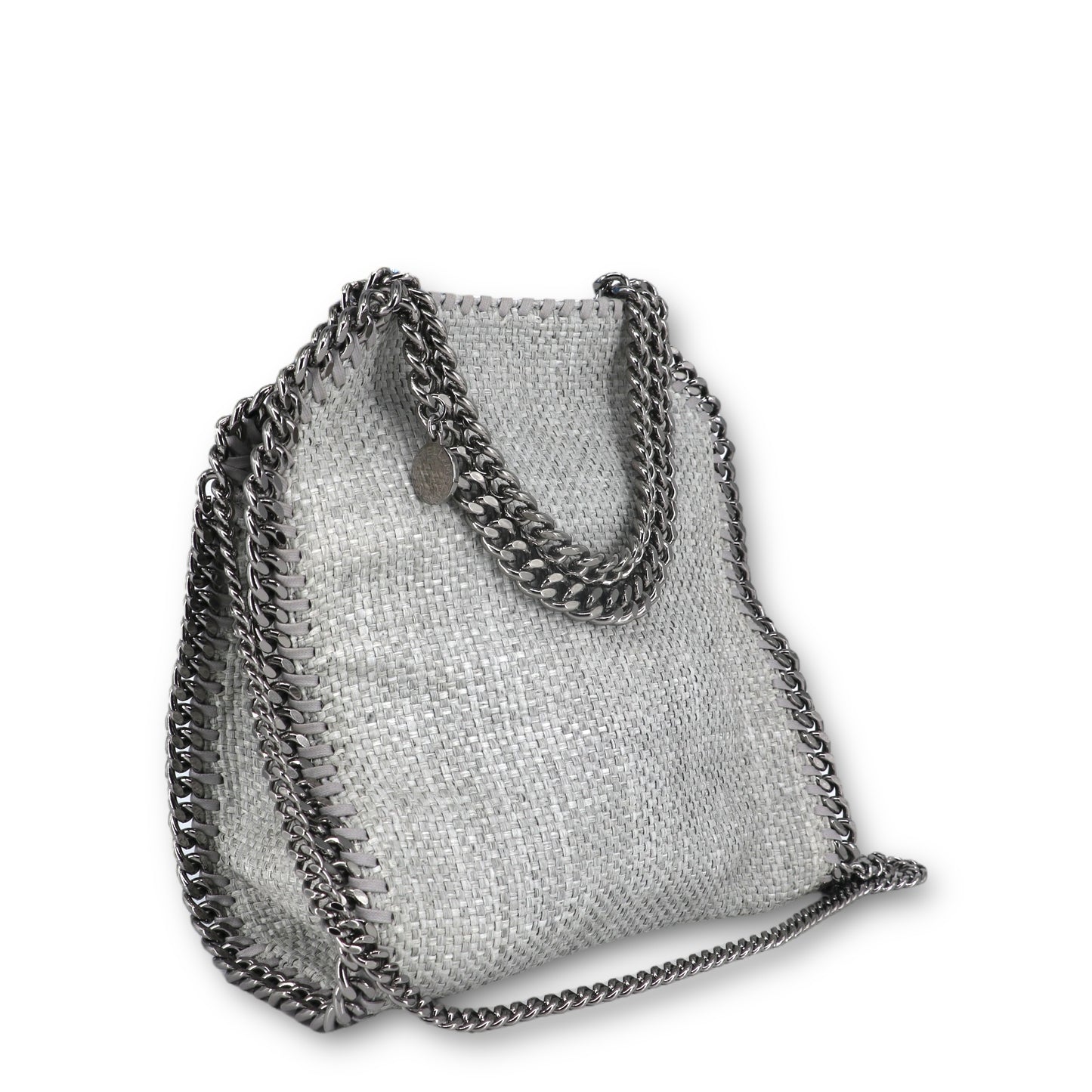 Stella McCartney Falabella Woven Raffia grau