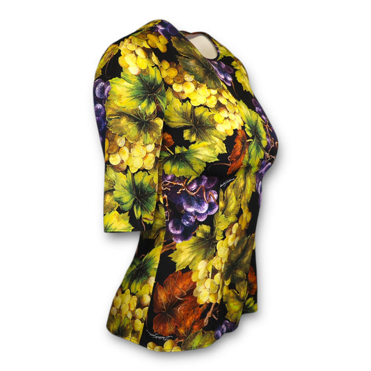 Dolce & Gabbana Kurzarm Seide m. Trauben Gr. 34