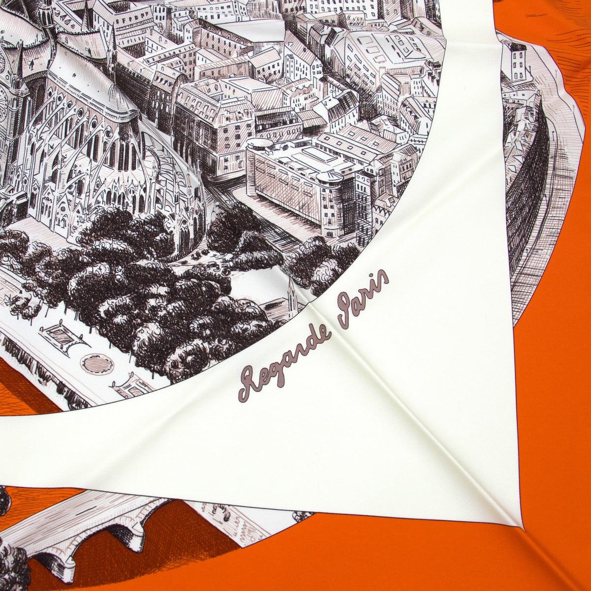 Hermès Pointe “Regarde Paris” orange