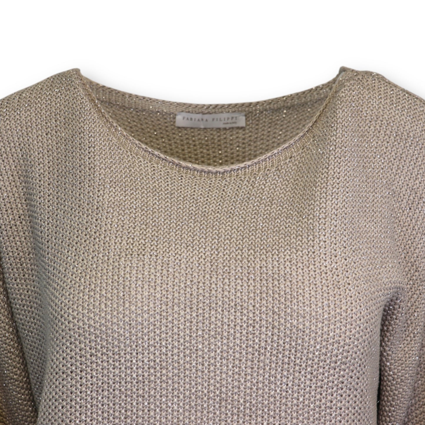 Fabiana Filippi Strickpullover taupe/silber Gr. M