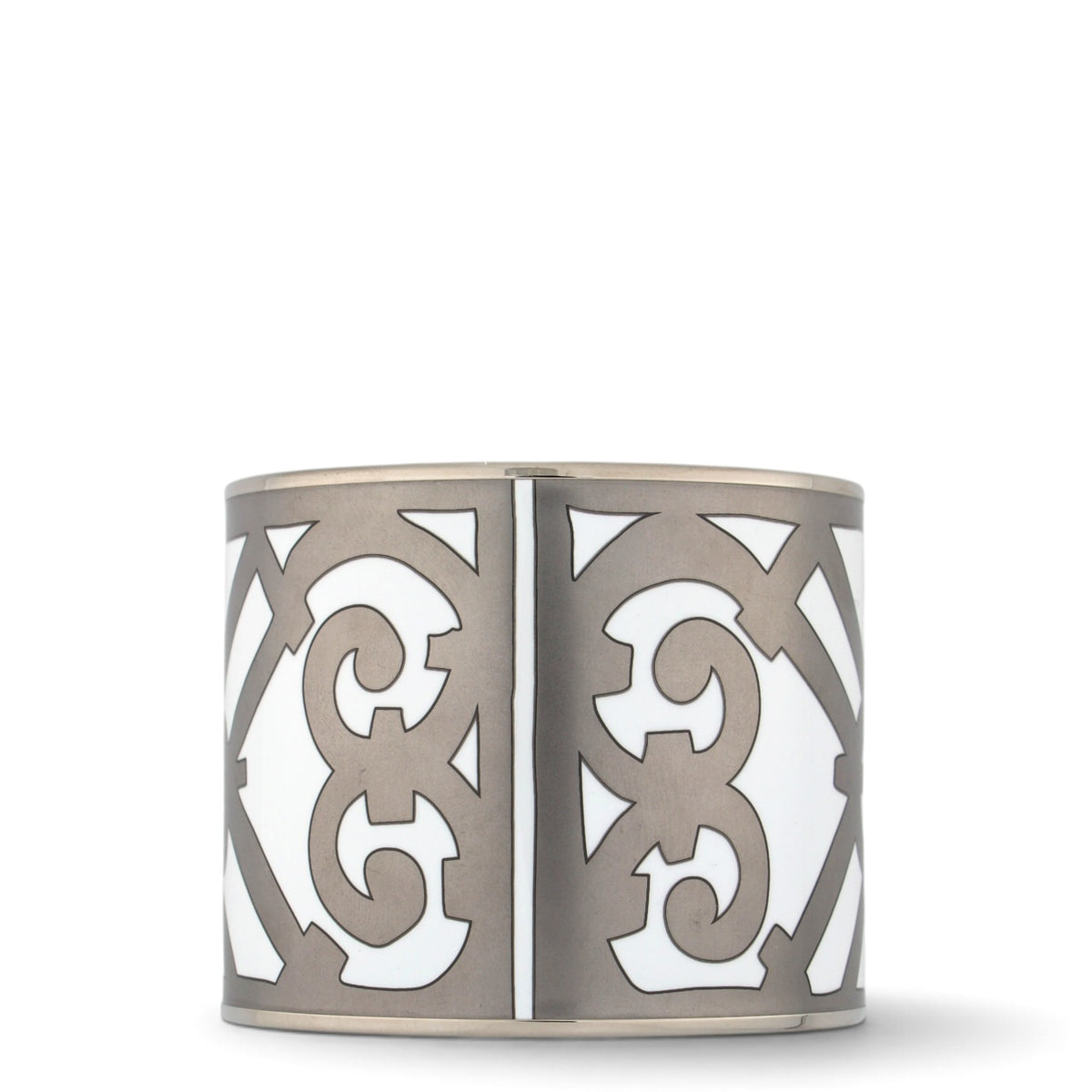 Hermès Emailarmband breit silber/weiss