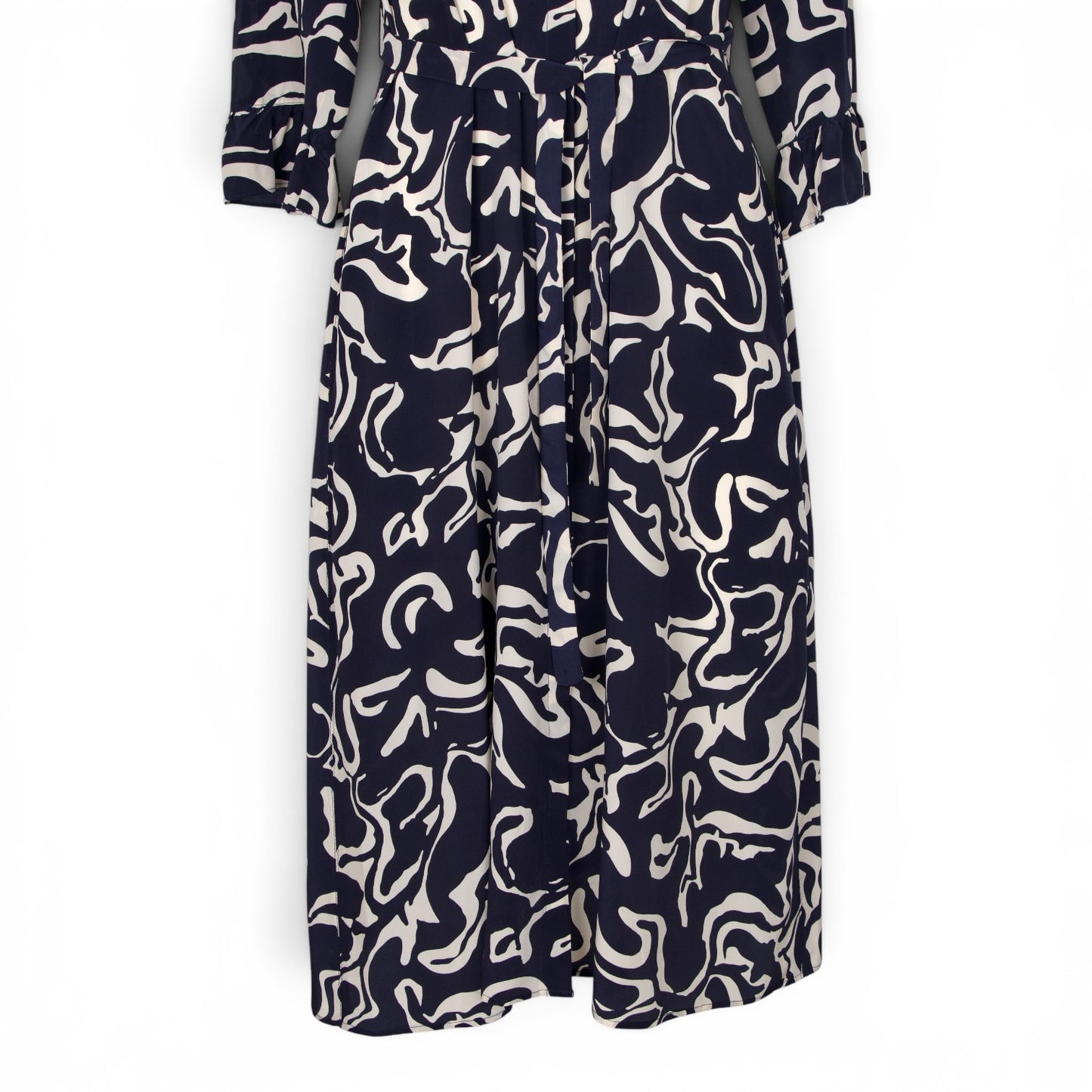 S'Max Mara Kleid Seide marine gemustert Gr. 38