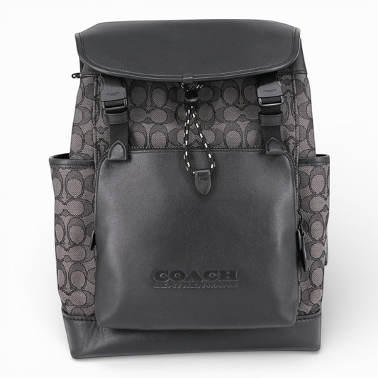 Coach League Flap Rucksack Jacquard schwarz