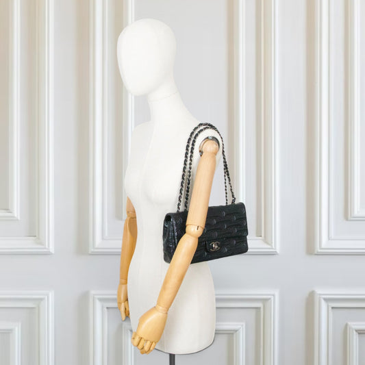 Chanel CC stitch single flap schwarz