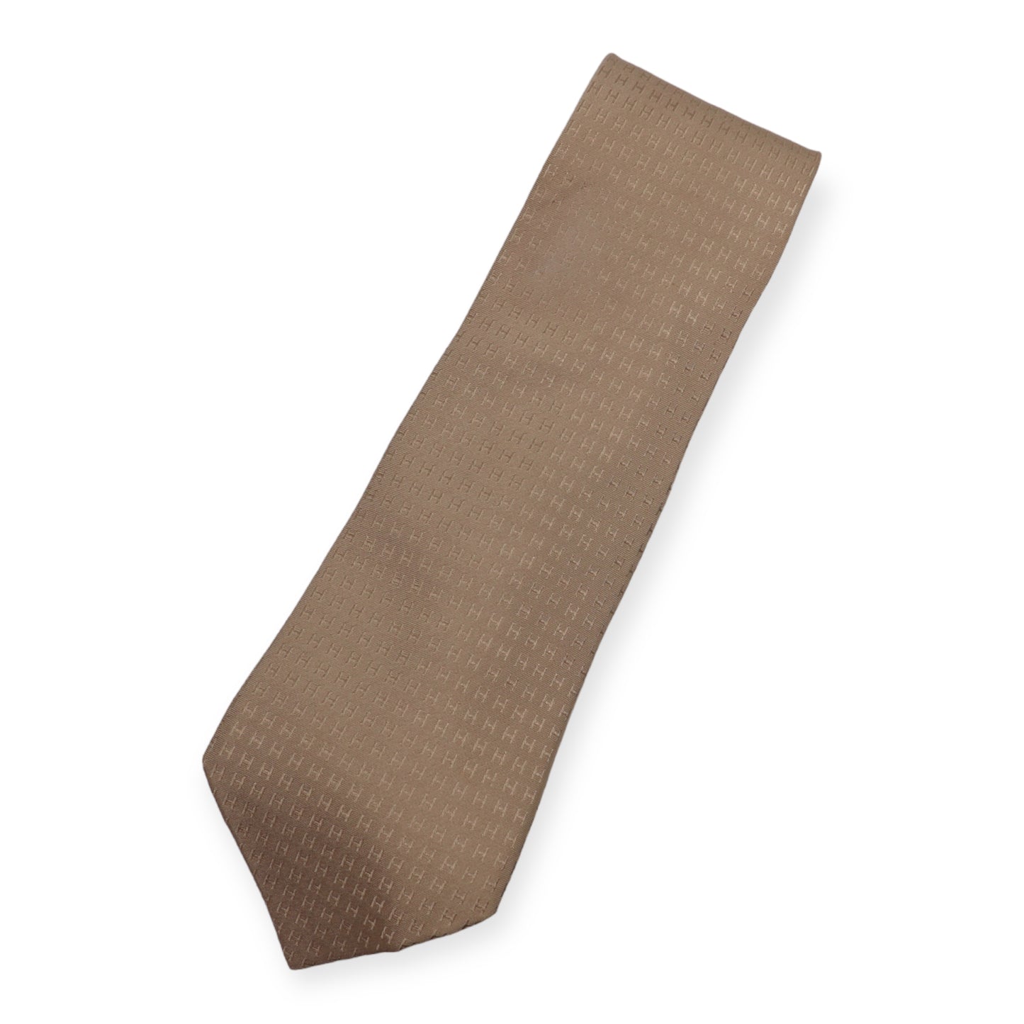 Hermès Krawatte Façonnée H beige