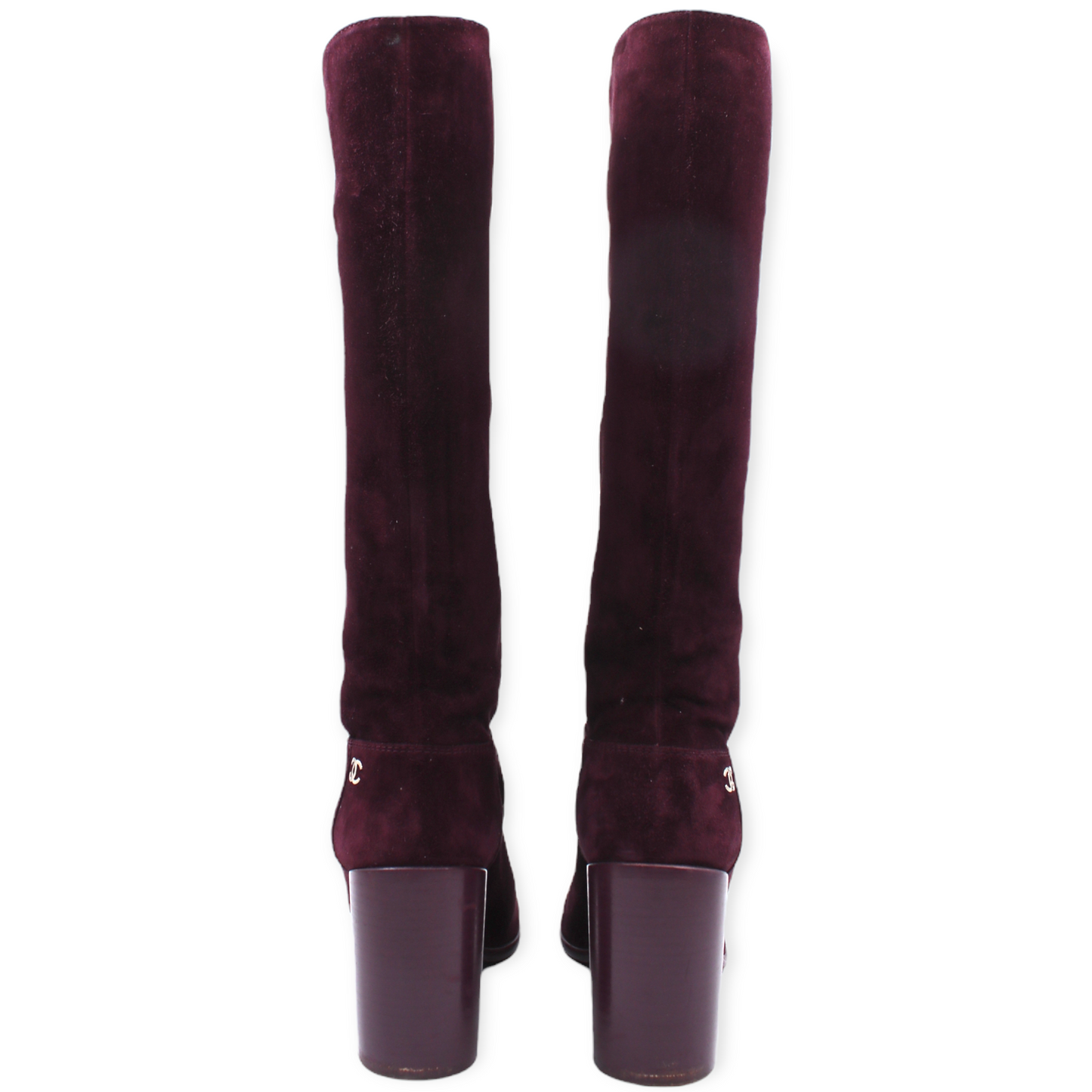 Chanel Stiefel Wildleder dunkelrot